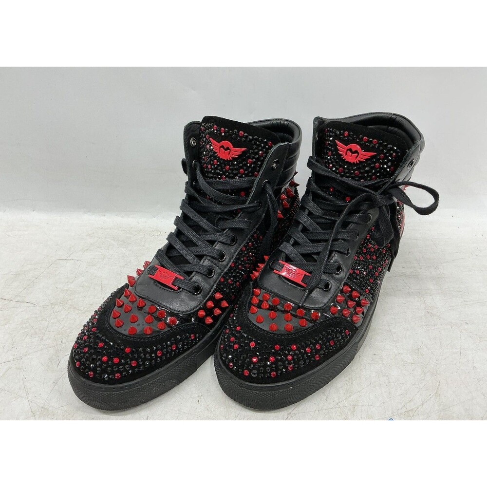 Ferrari Massari HighTop The razr soldier Black/Red Studded Sneakers Men’s 12